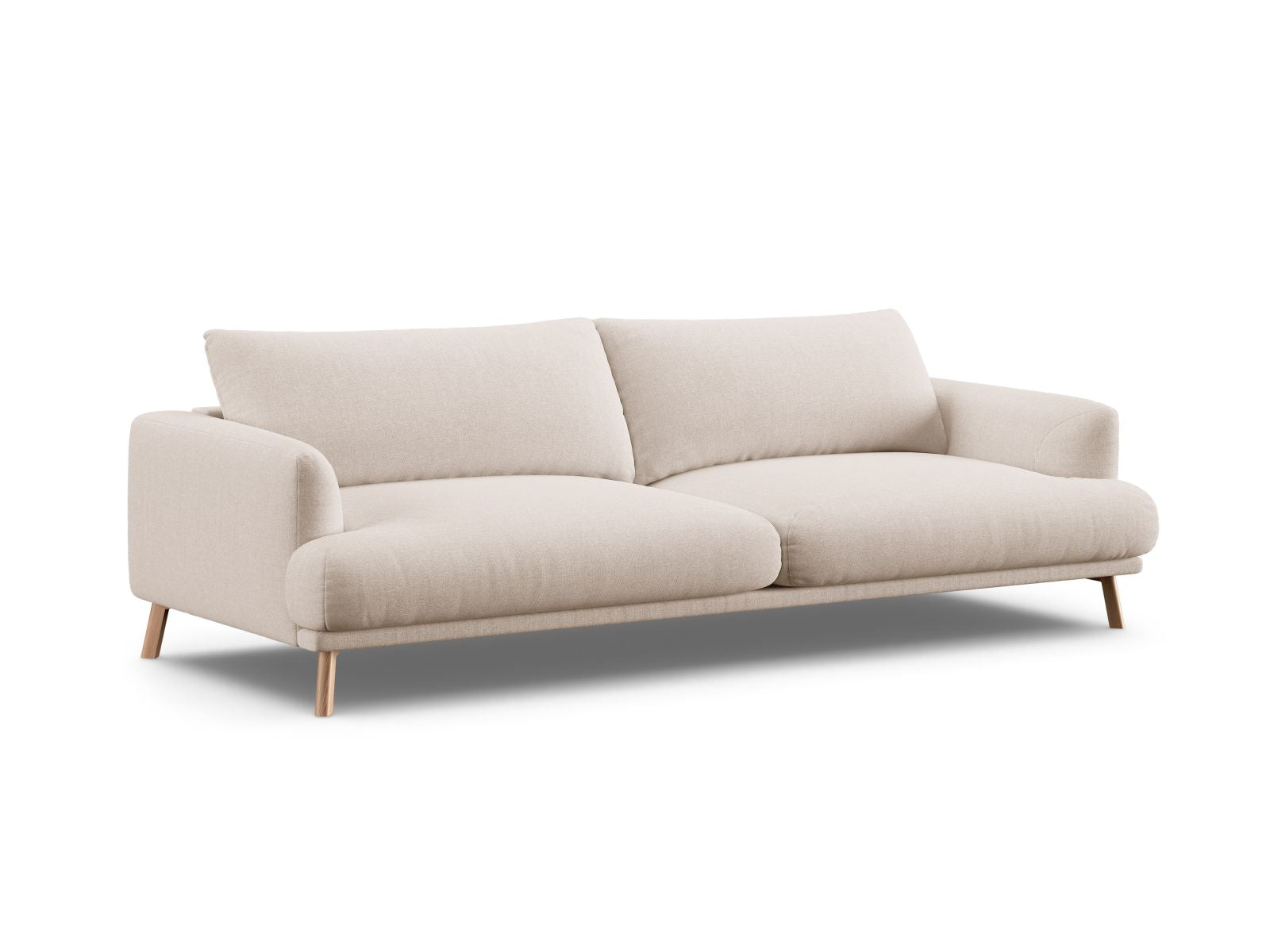 Sofa Strukturstoff Beige Naomi — Wohnbeispiel
