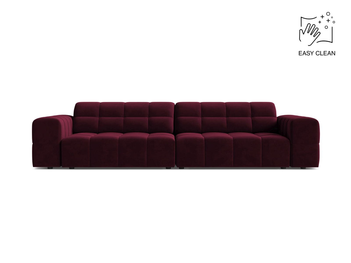 Jennifer Sofa, 4 Seats, 252x102 cm — Burgundy