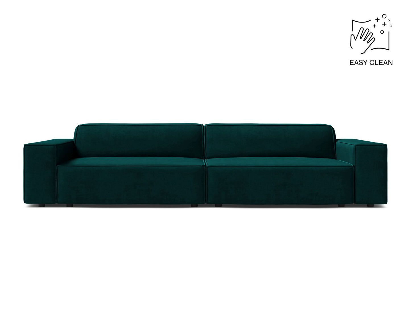 Sofa Samt Beige Jodie — Deep Petrol