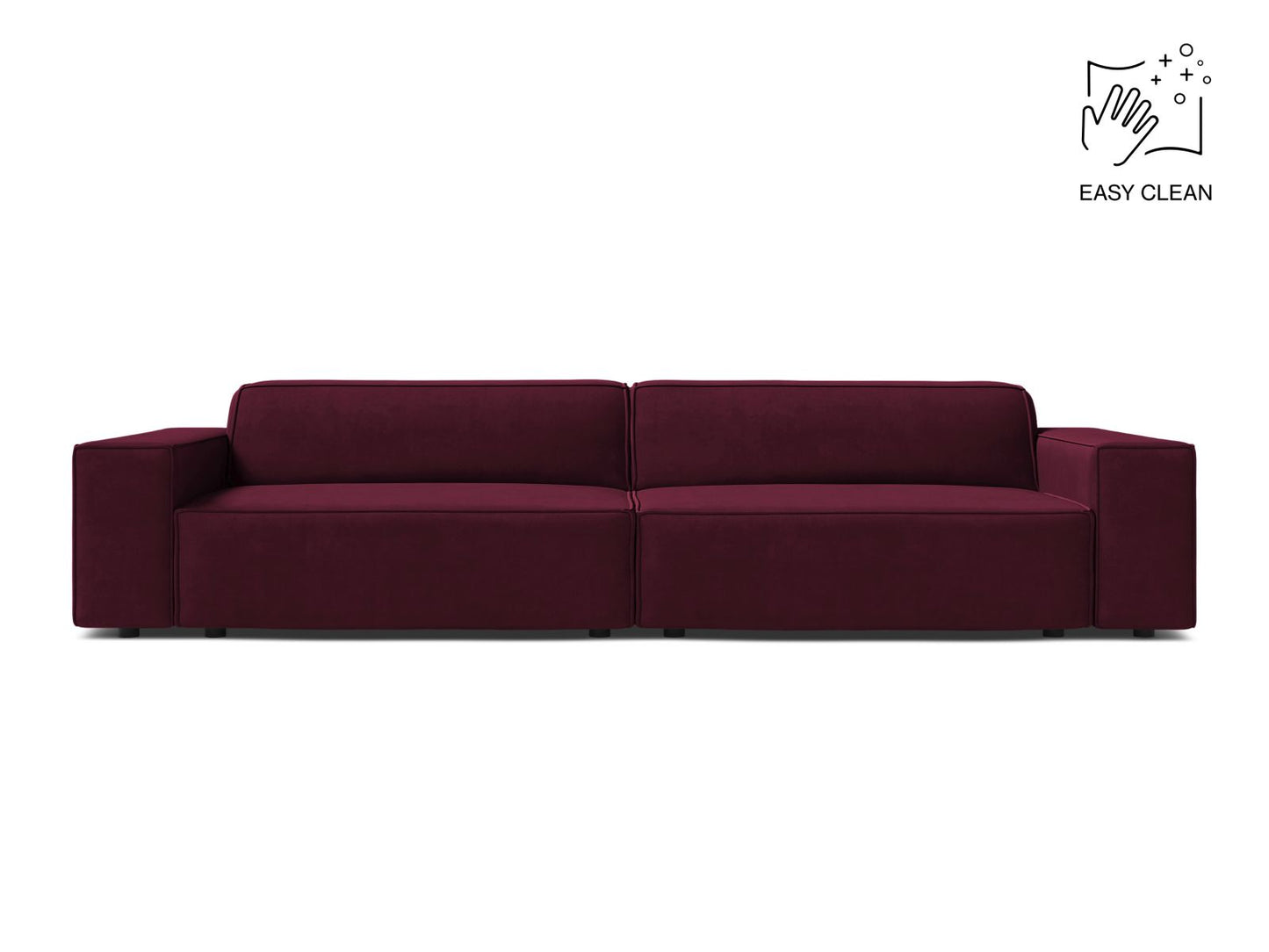 Sofa Samt Beige Jodie — Burgundy