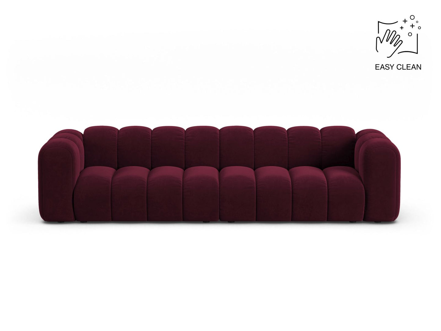 Sofa Samt Beige Lupine — Burgundy