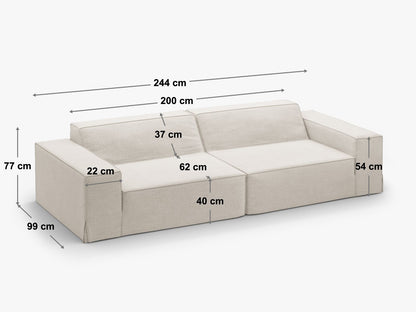 Sofa Strukturstoff Beige Jodie — Ansicht 6