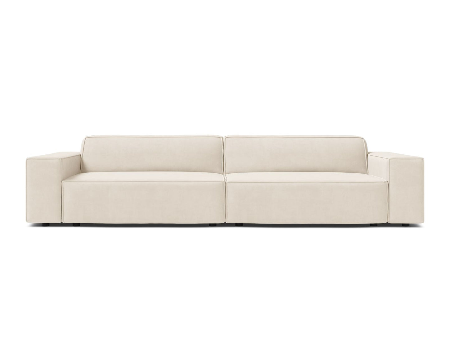 Sofa Samt Schwarz Jodie — Light Beige