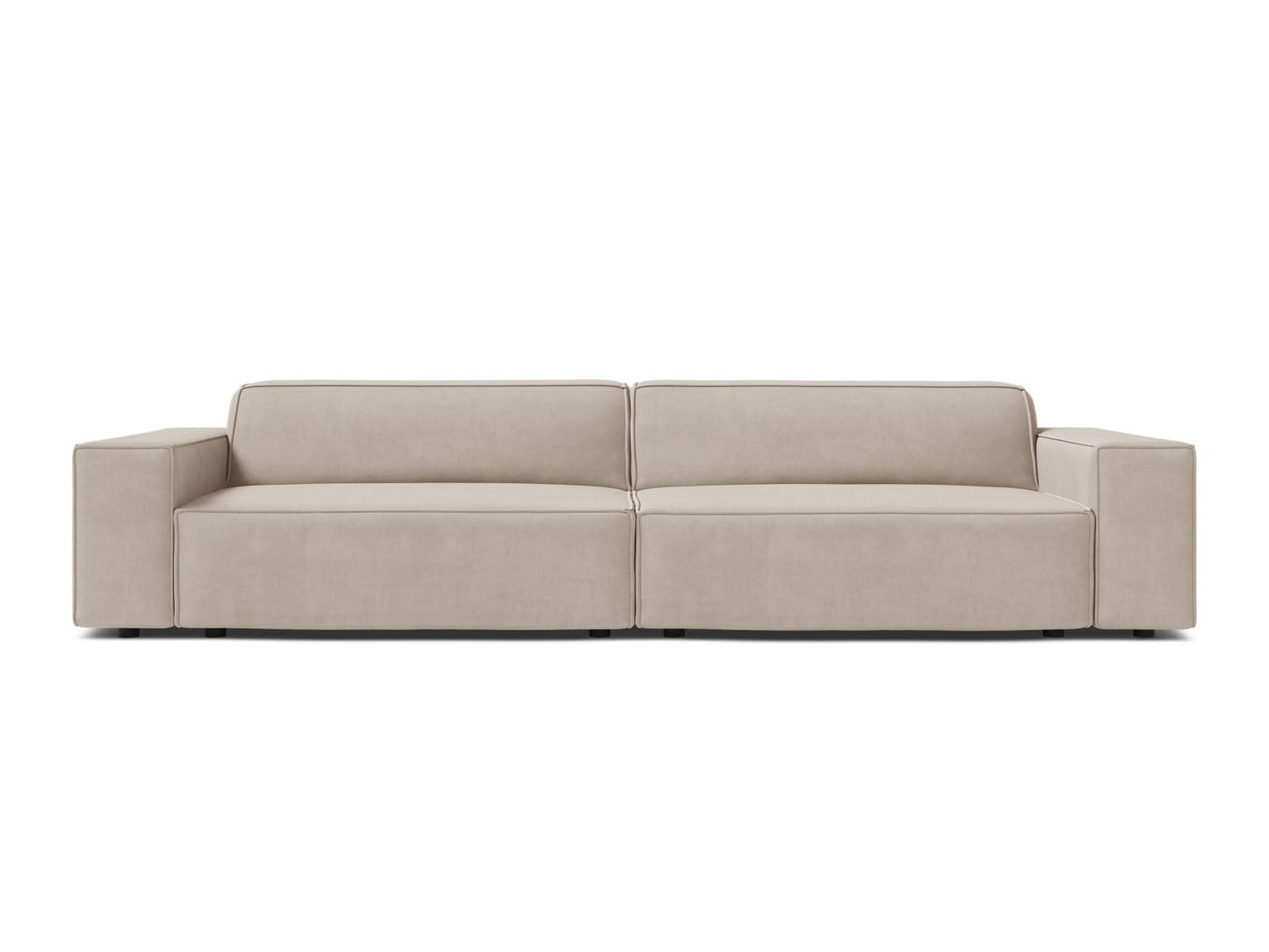 Sofa Samt Schwarz Jodie — Dark Beige