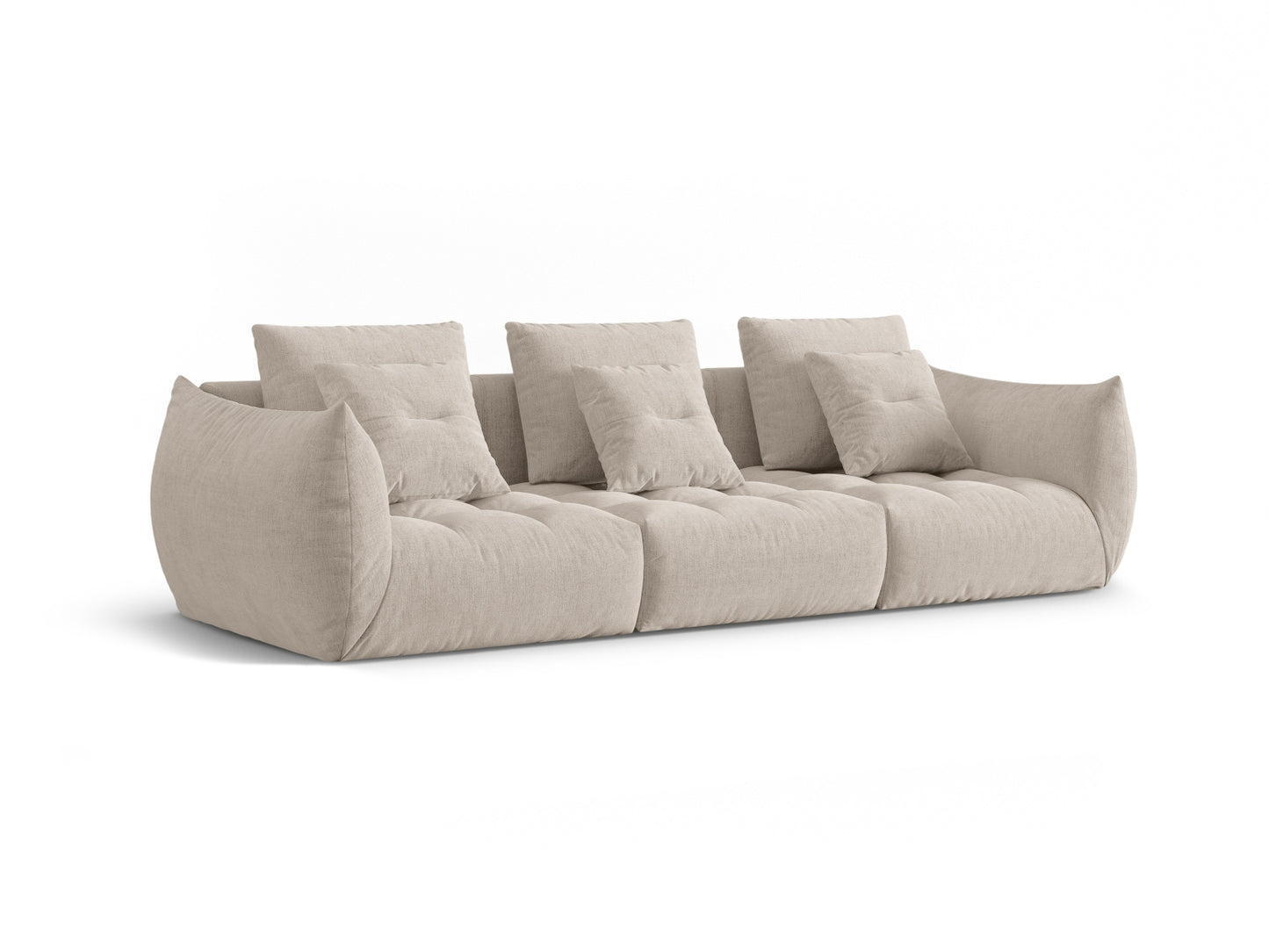 Sofa Strukturstoff Dunkelbeige Bloom — Wohnbeispiel