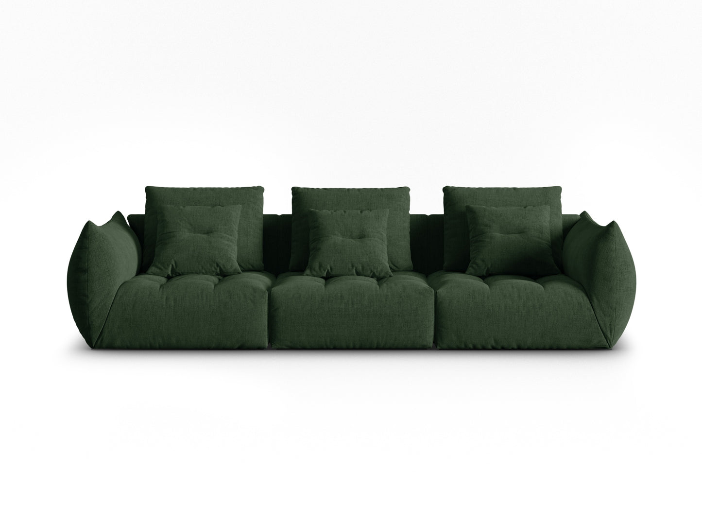 Sofa Strukturstoff Dunkelbeige Bloom — Moss Green