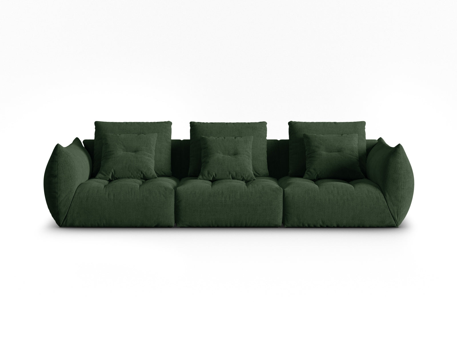 Bloom Modular Sofa, 4 Seats, 327x107 cm — Moss Green