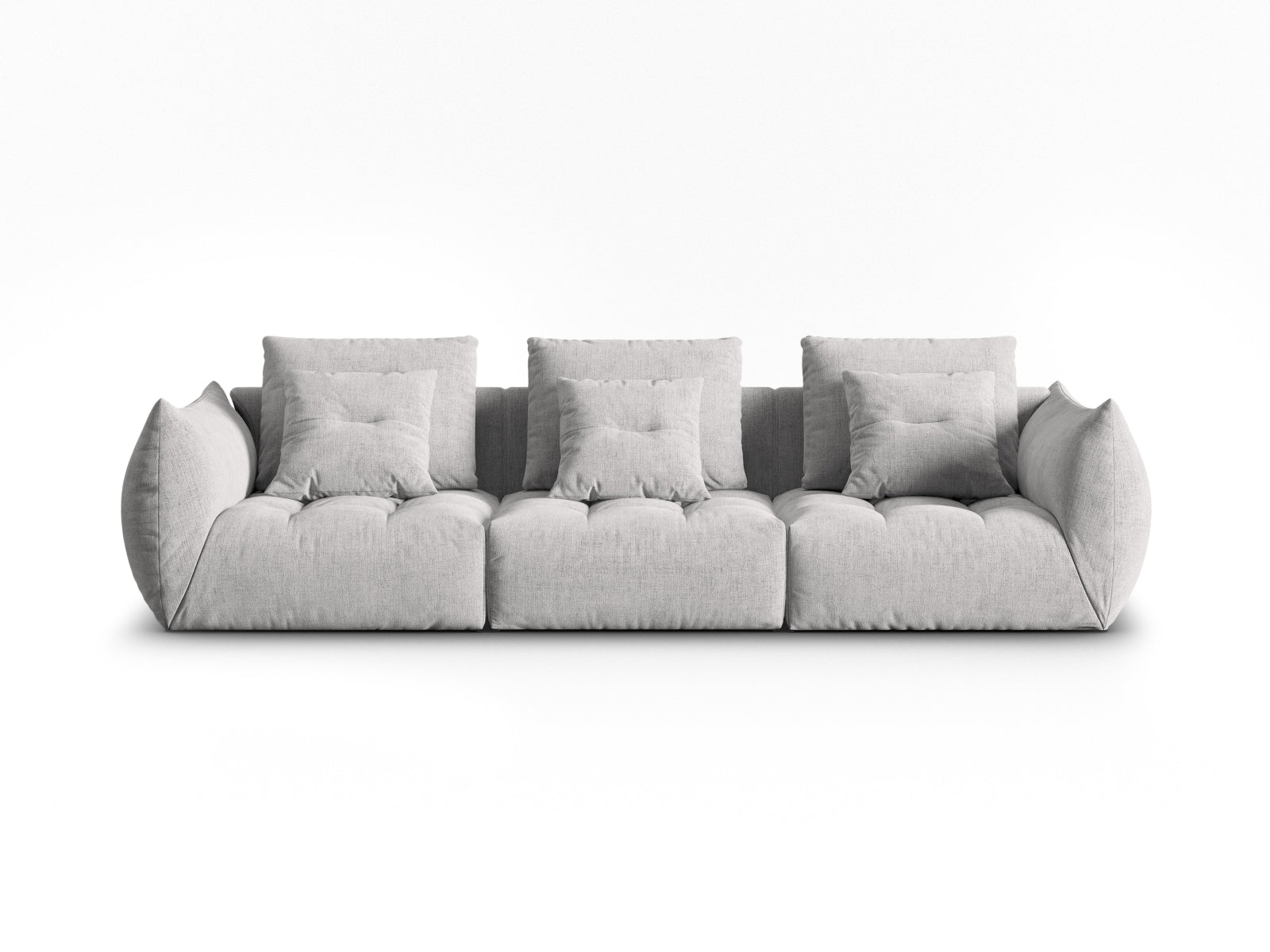 Bloom Modular Sofa, 4 Seats, 327x107 cm — Silver