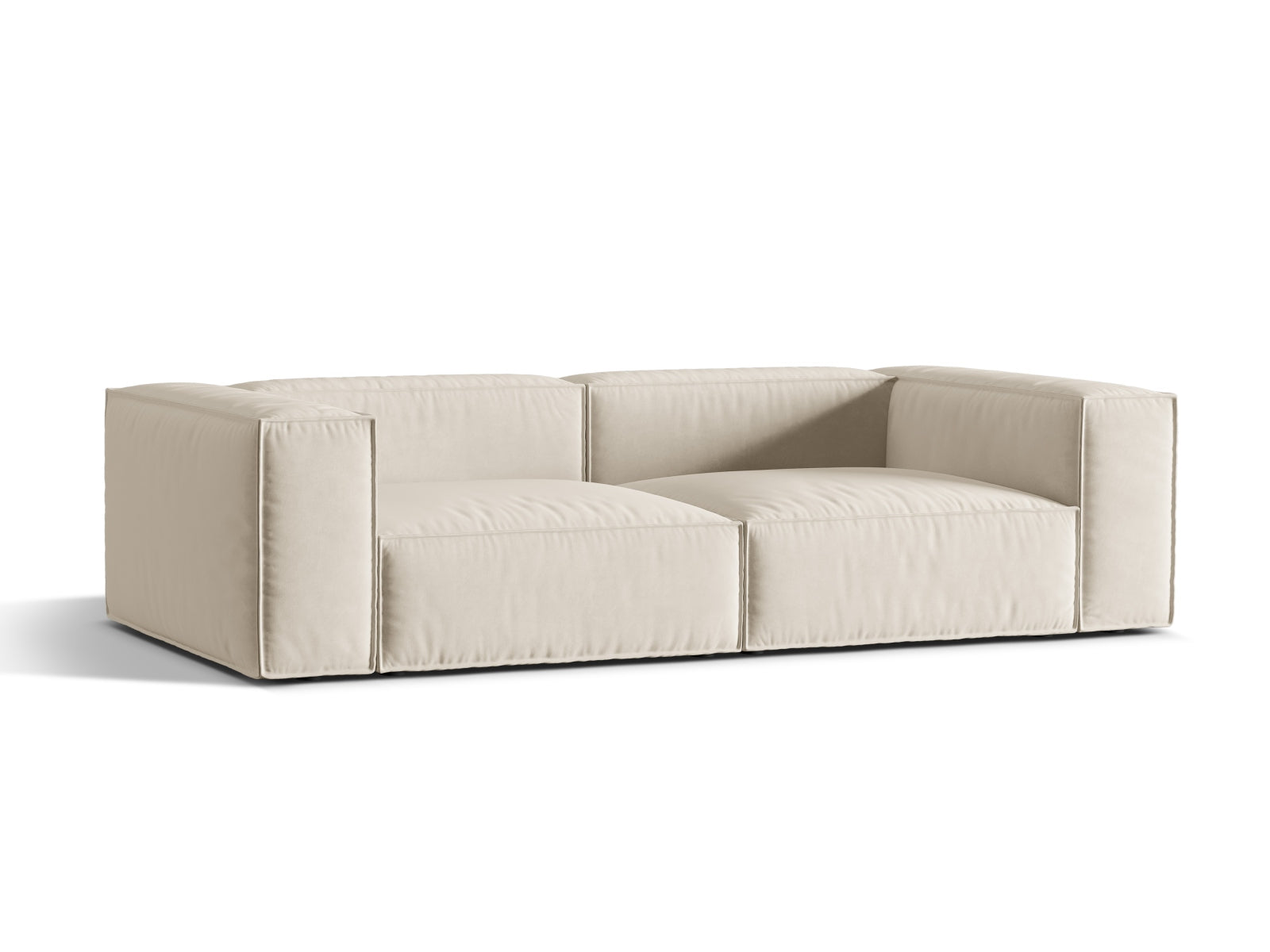 Sofa Samt Beige Nuria — Wohnbeispiel