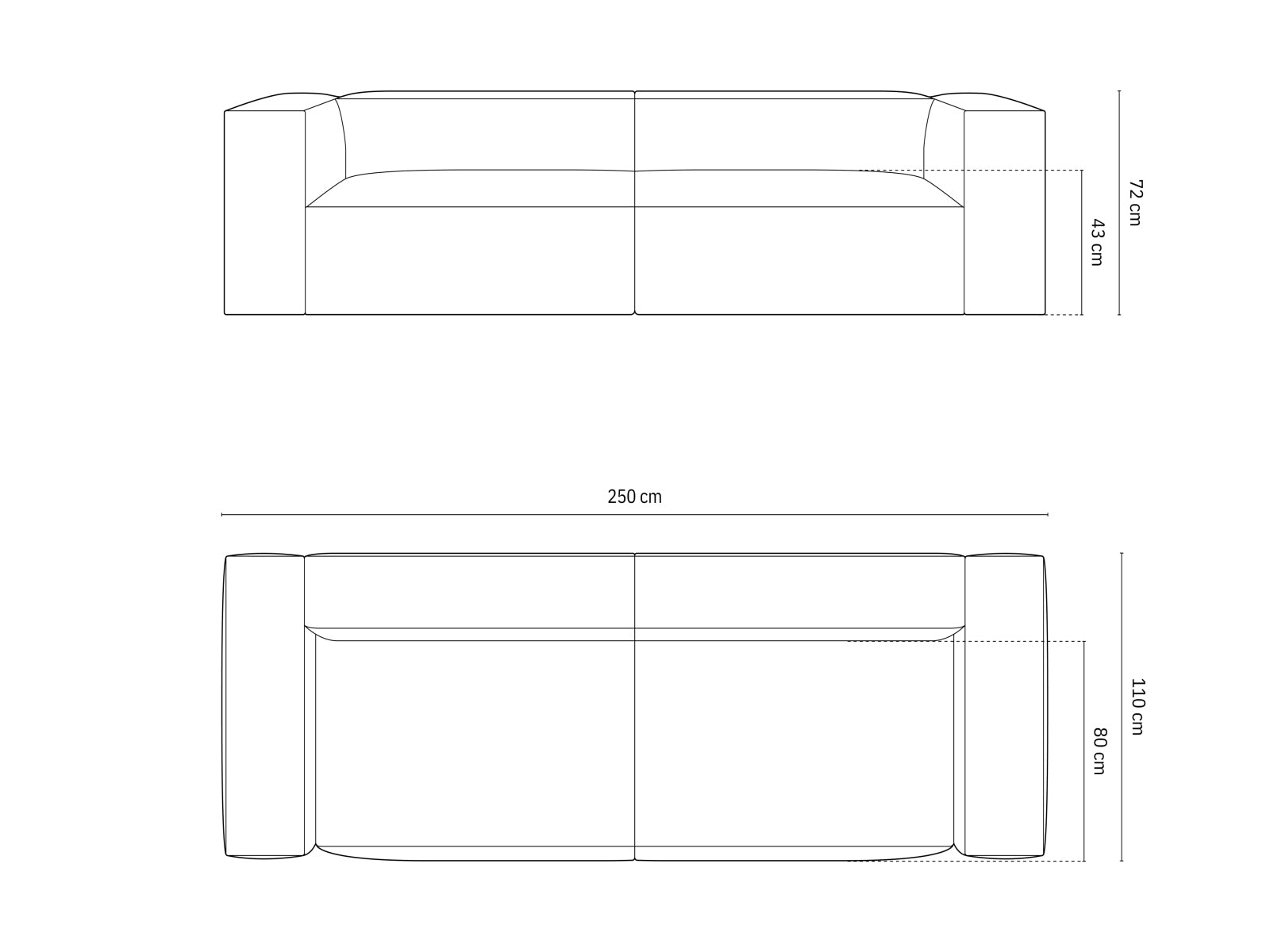 Sofa Samt Beige Nuria — Ansicht 4