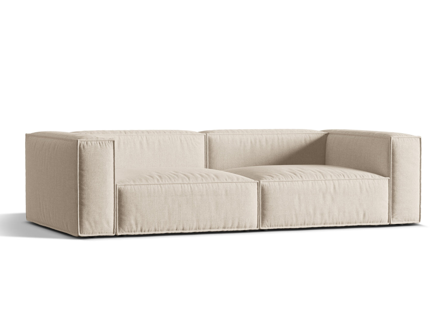 Sofa Strukturstoff Beige Nuria — Detailansicht