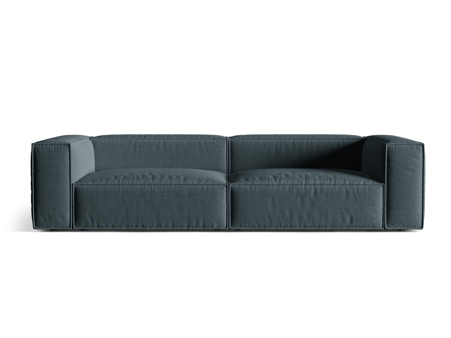 Sofa Strukturstoff Beige Nuria — Deep Petrol