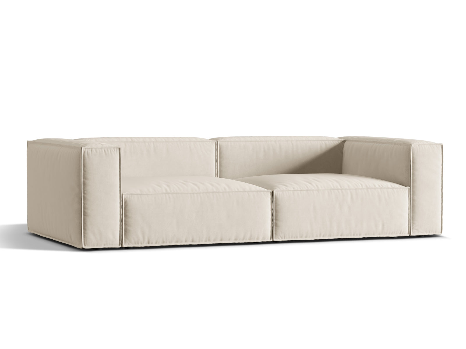 Sofa Samt Beige Nuria — Wohnbeispiel