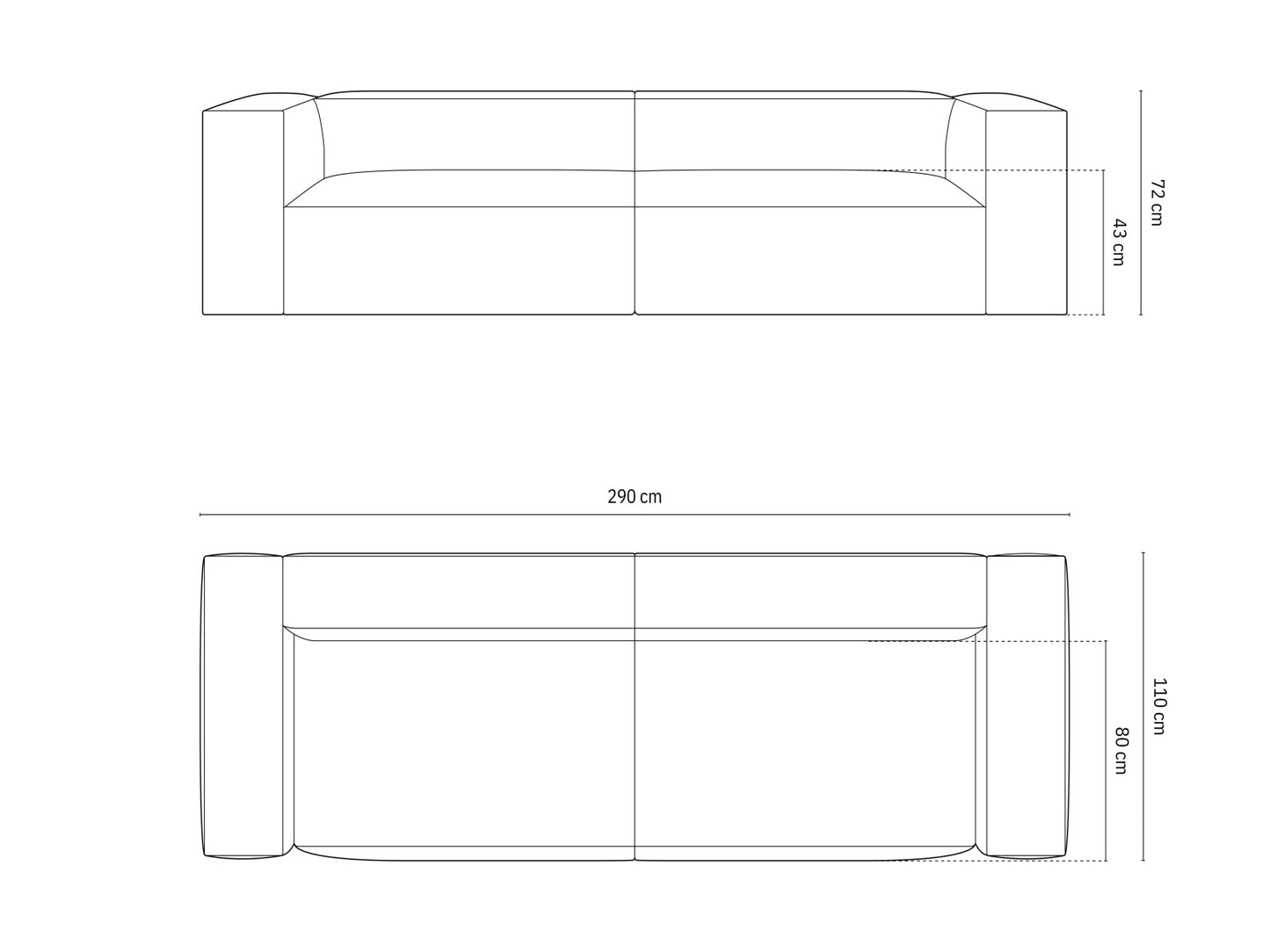 Sofa Samt Beige Nuria — Ansicht 4