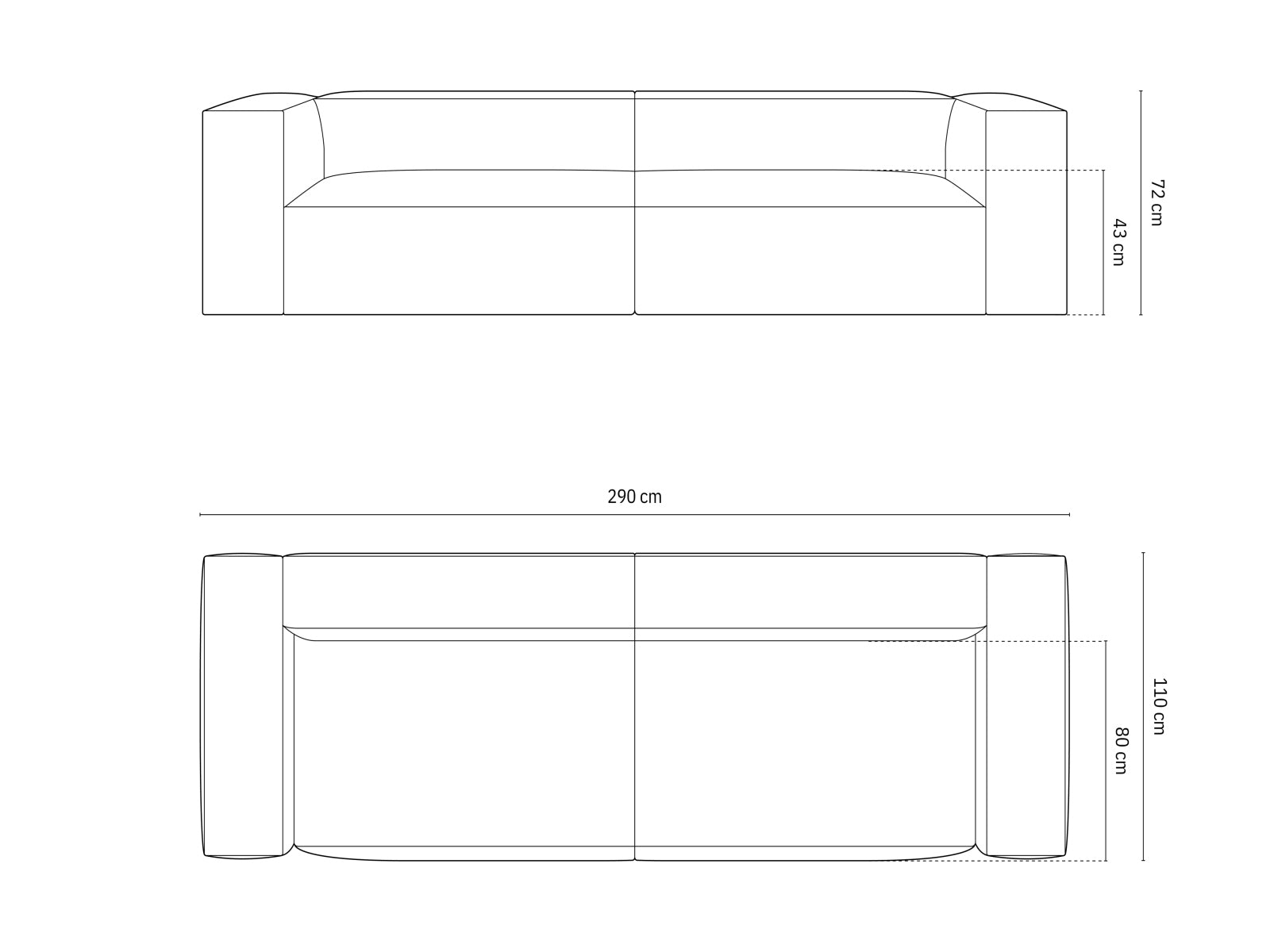 Sofa Samt Beige Nuria — Ansicht 4