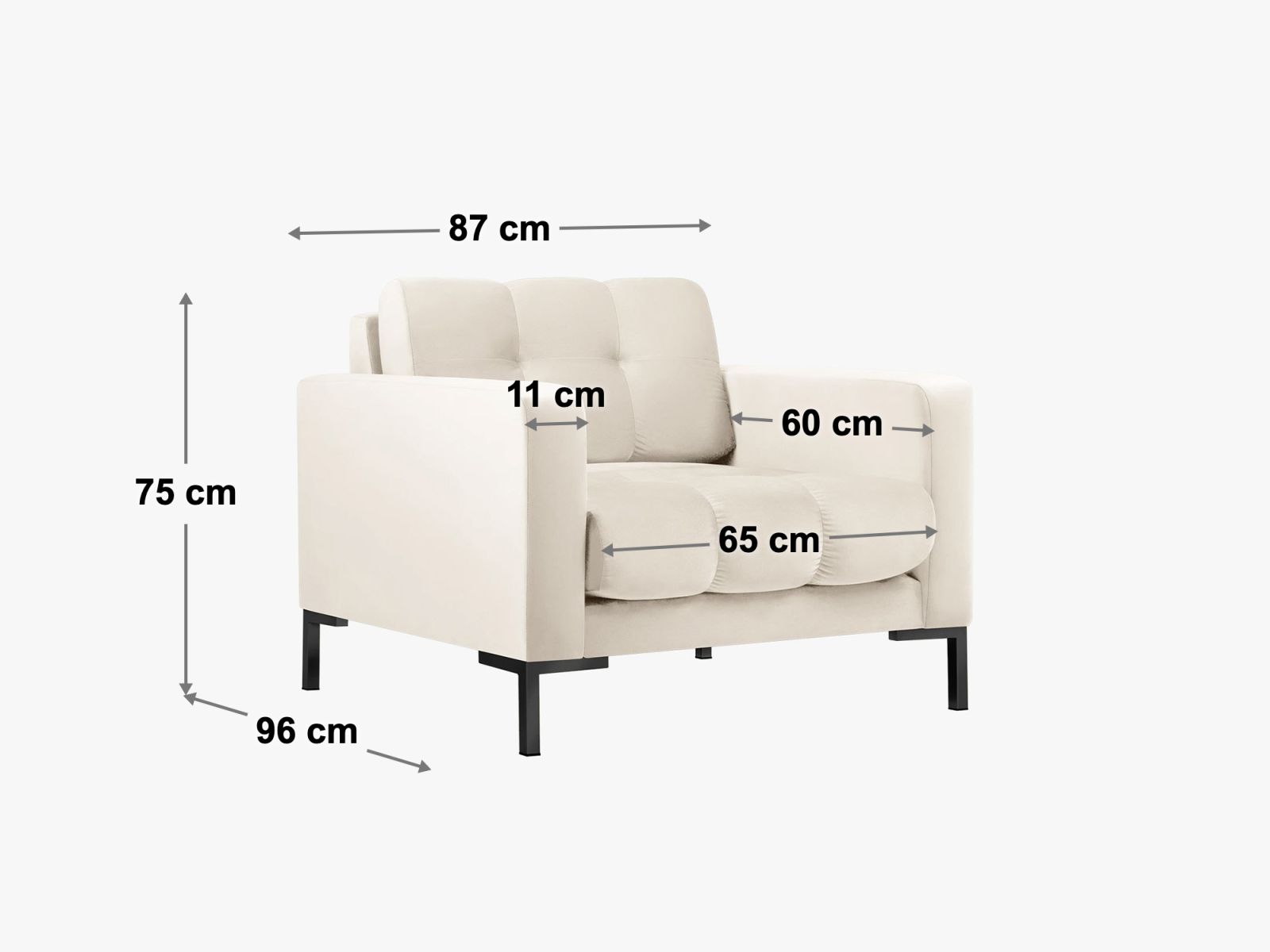 Sessel Bouclé Beige Mamaia — Wohnbeispiel