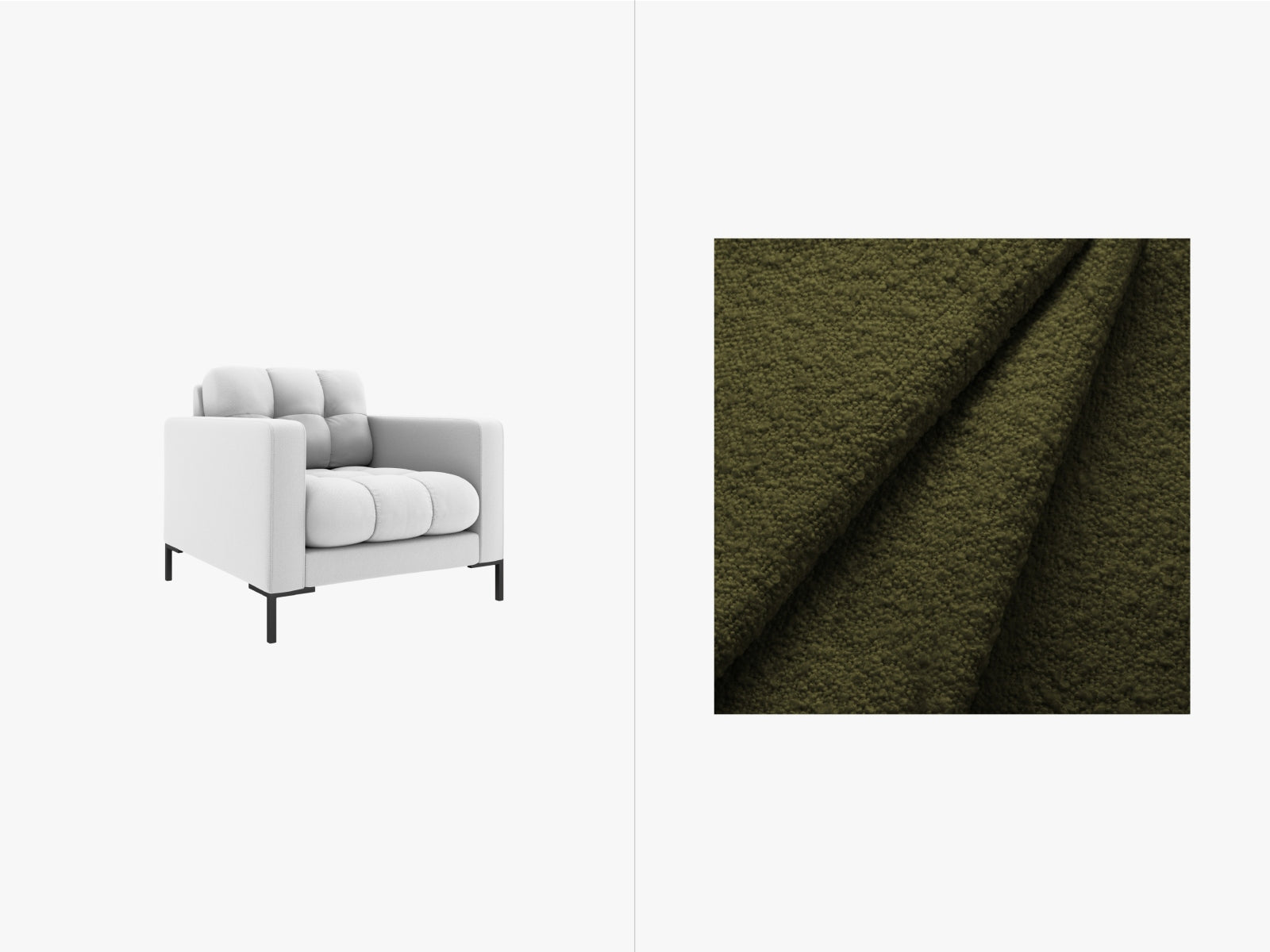 Mamaia Armchair, 87x96 cm — Dark Olive Green