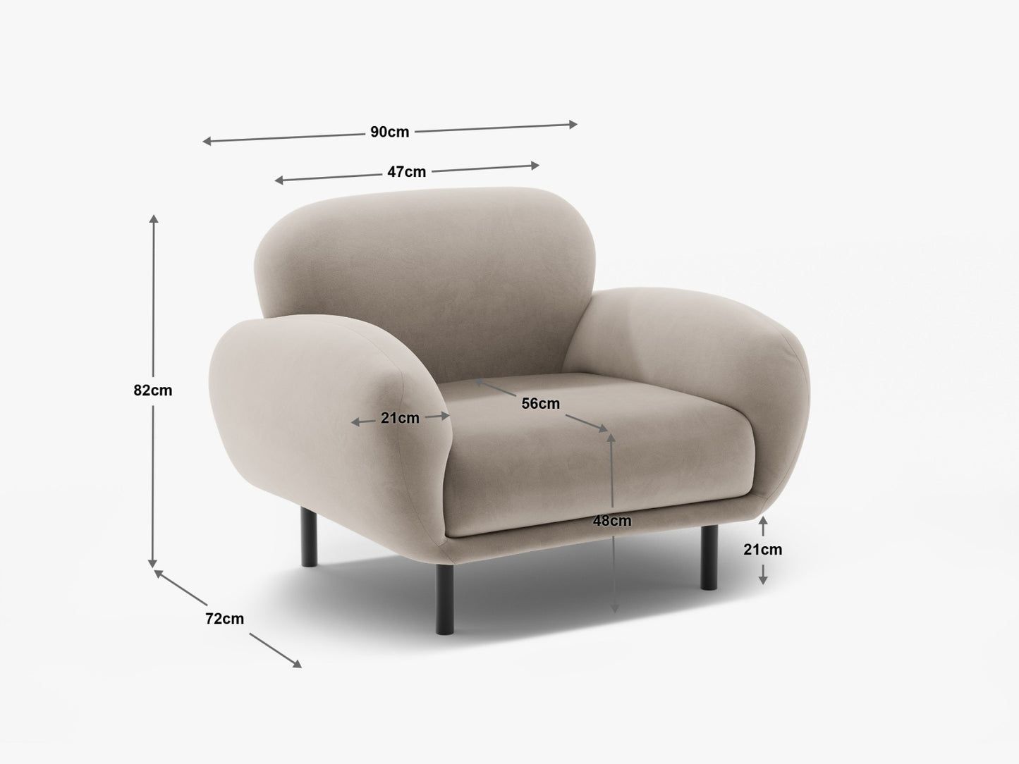 Sessel Bouclé Beige Poppy — Ansicht 5
