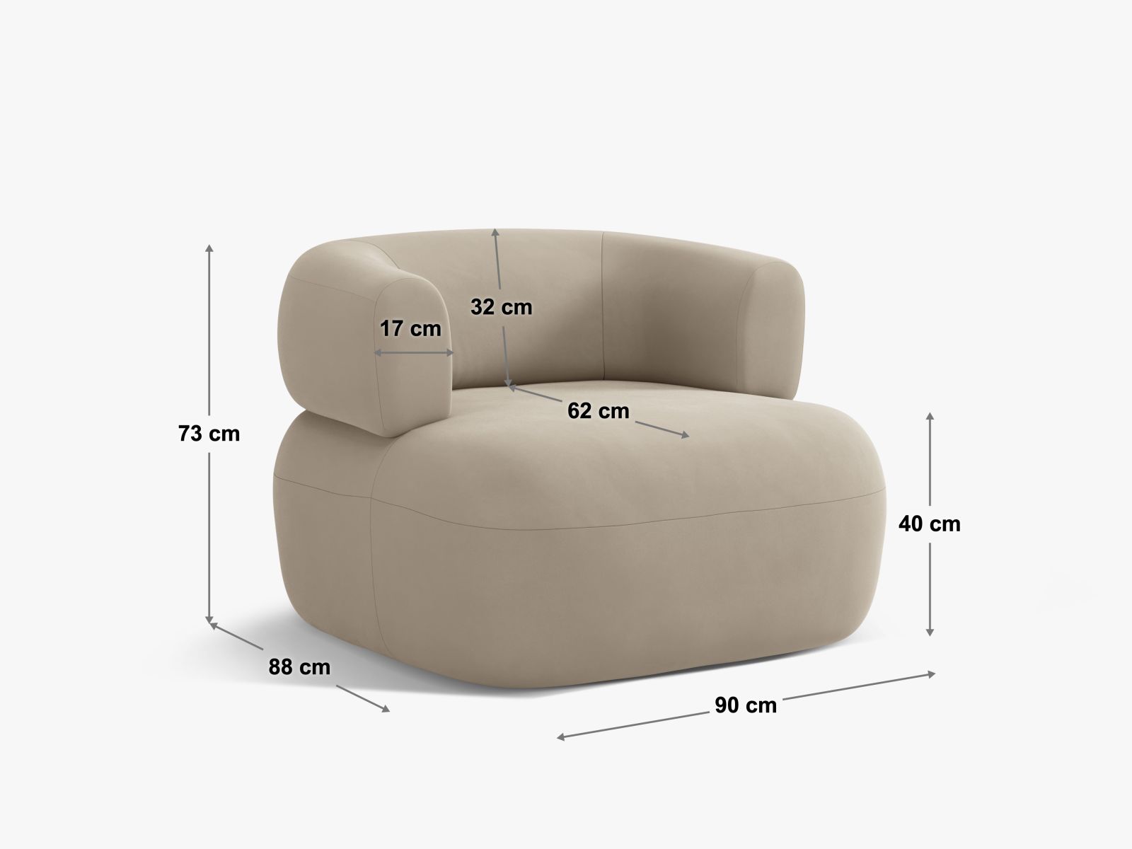 Sessel Bouclé Schwarz Jenny — Ansicht 4