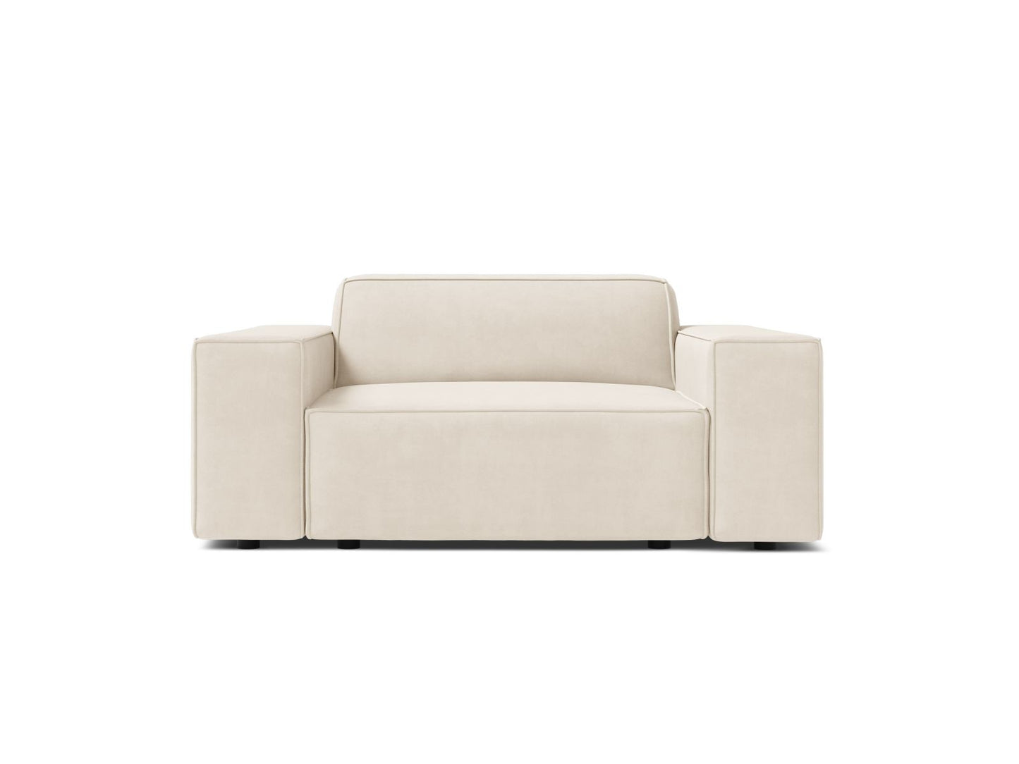 Sessel Samt Schwarz Jodie — Light Beige