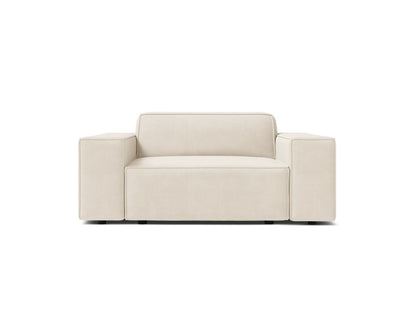 Sessel Samt Schwarz Jodie — Light Beige