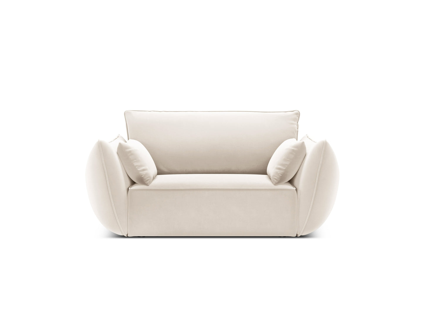 Sessel Samt Schwarz Kaelle — Light Beige