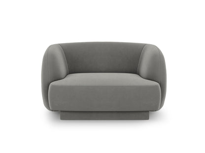 Sessel Samt Schwarz Miley — Light Beige