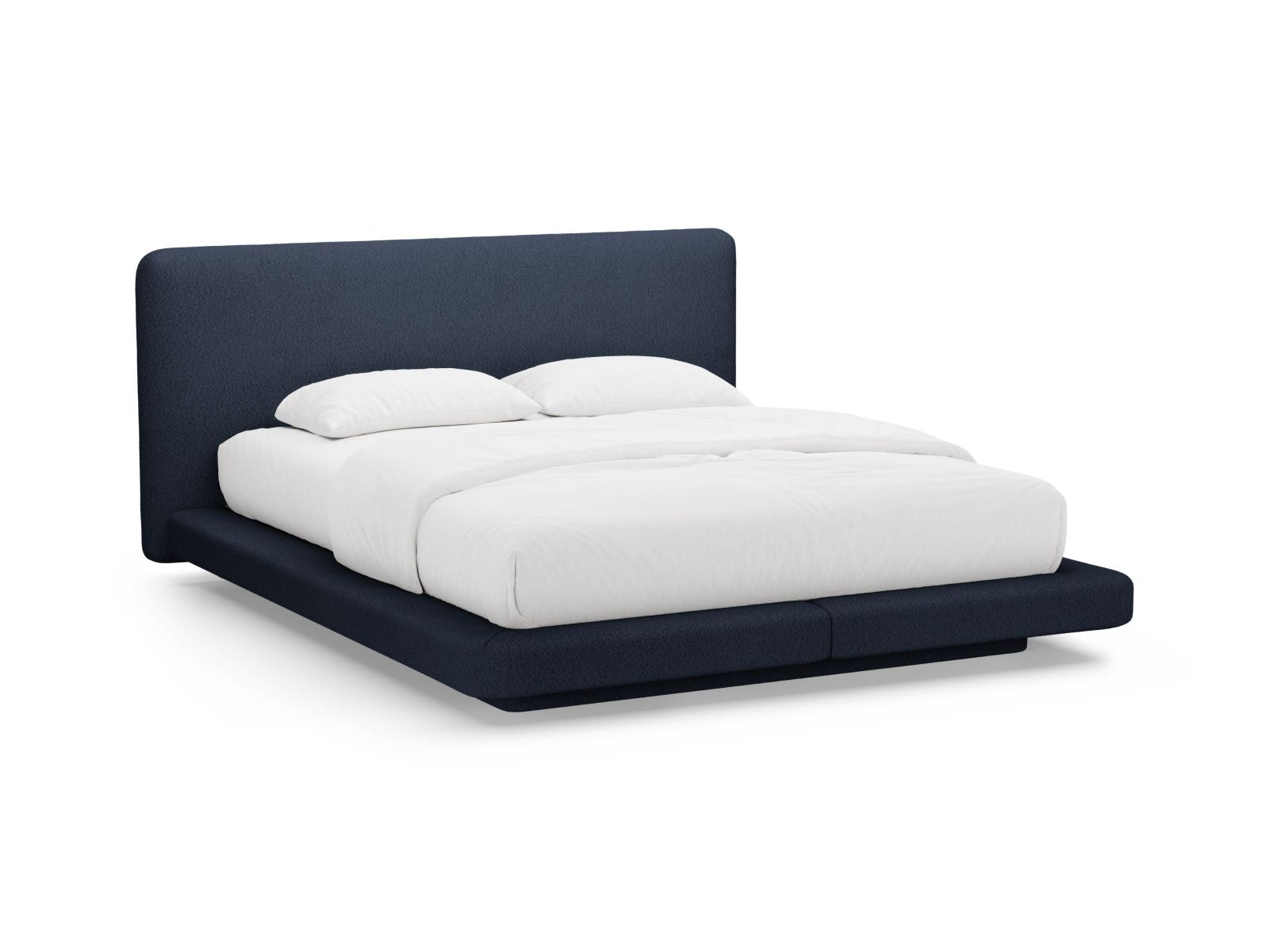 Linea Bed With Headboard — Dark Blue