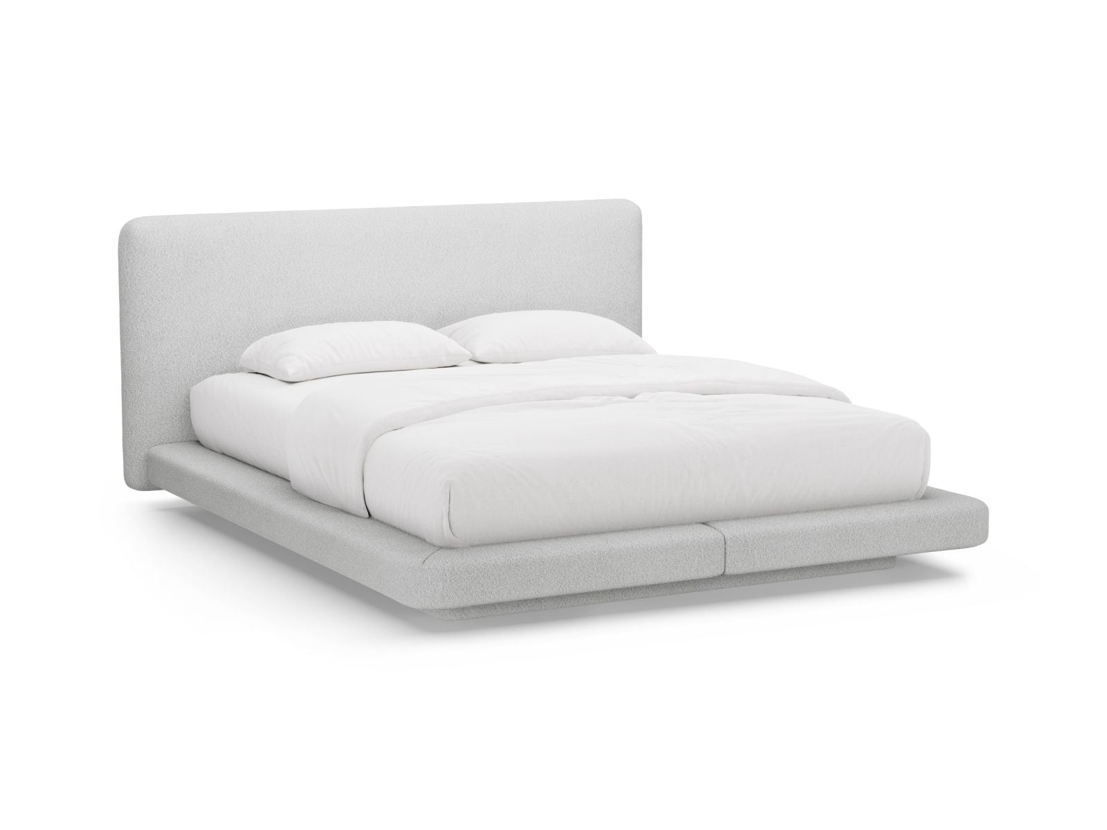 Linea Bed With Headboard — Light Grey