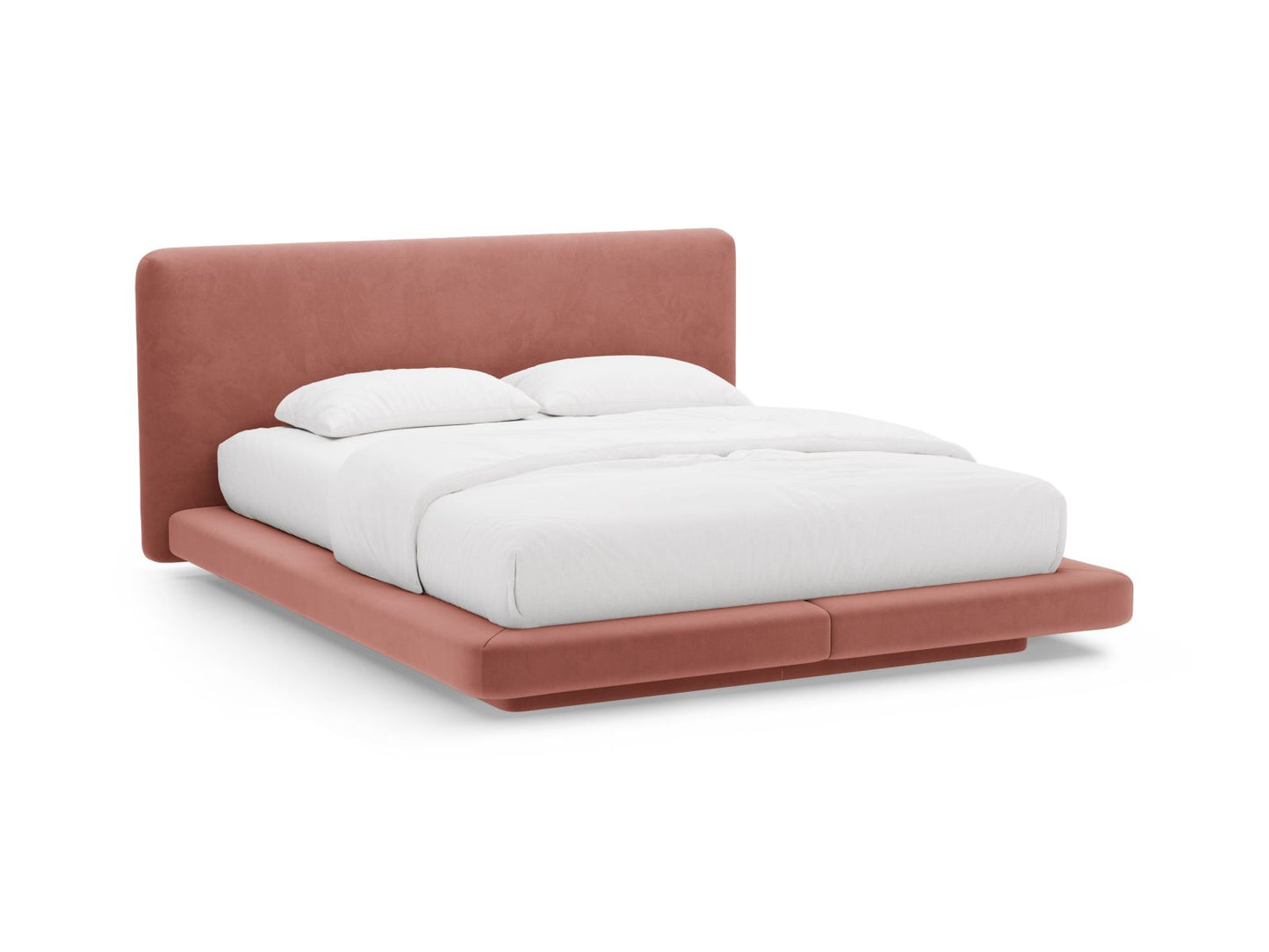 Bett Samt Almond Beige Linea — Pink