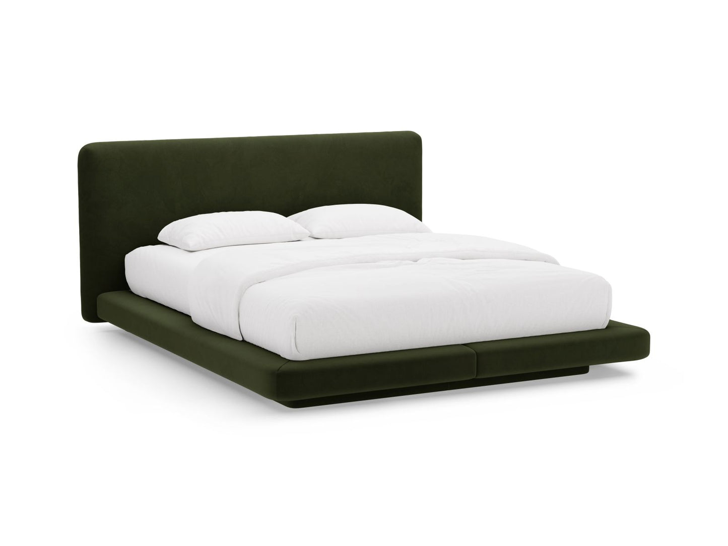 Bett Samt Almond Beige Linea — Army Green