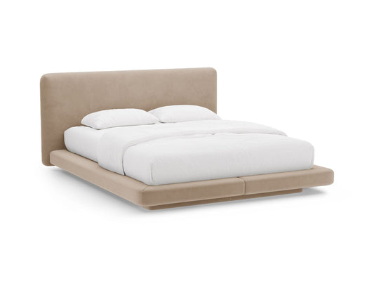 Bett Samt Almond Beige Linea — Almond Beige
