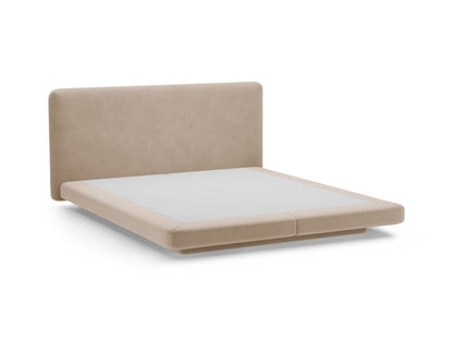 Bett Samt Almond Beige Linea — Maße und Details