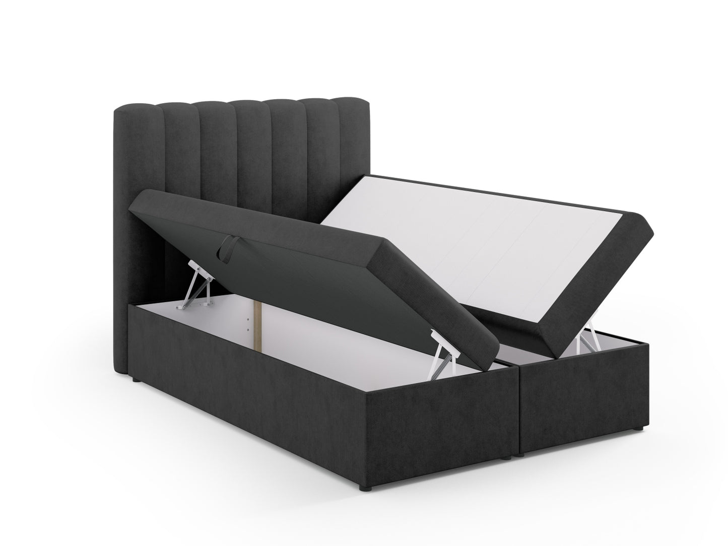 Bett Strukturstoff Anthrazit Kelp — Maße und Details