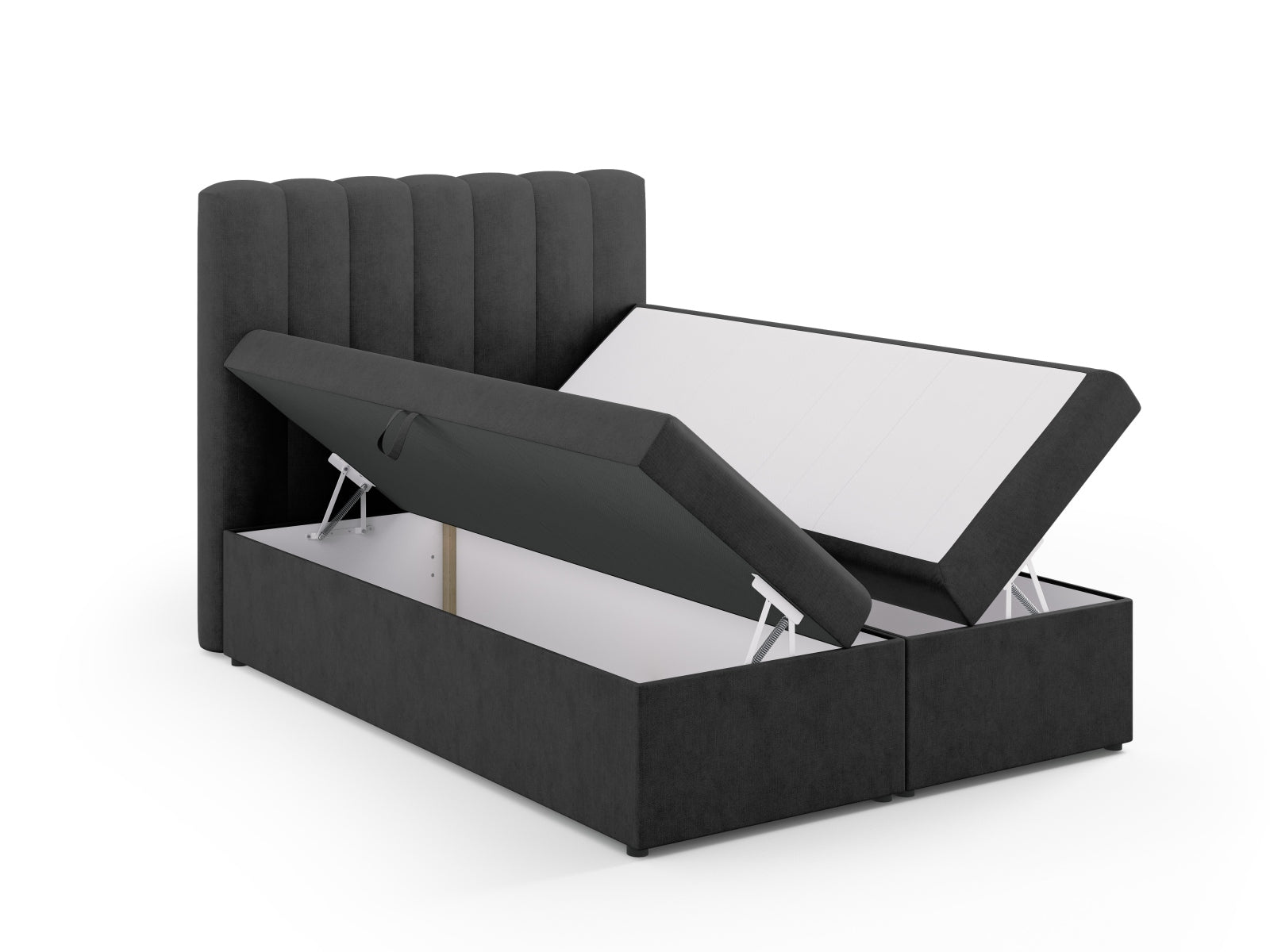 Bett Strukturstoff Anthrazit Kelp — Maße und Details