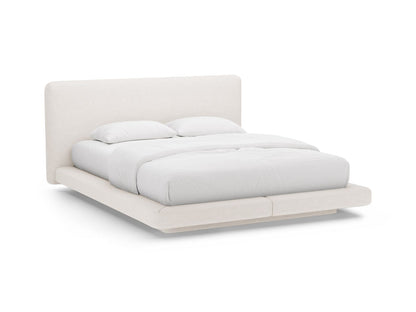 Bett Strukturstoff Anthrazit Linea — Light Beige