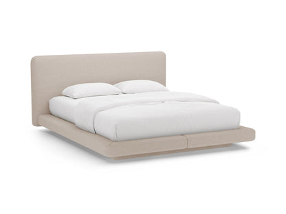 Bett Strukturstoff Anthrazit Linea — Cappuccino