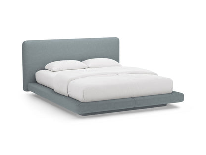Bett Strukturstoff Anthrazit Linea — Light Blue