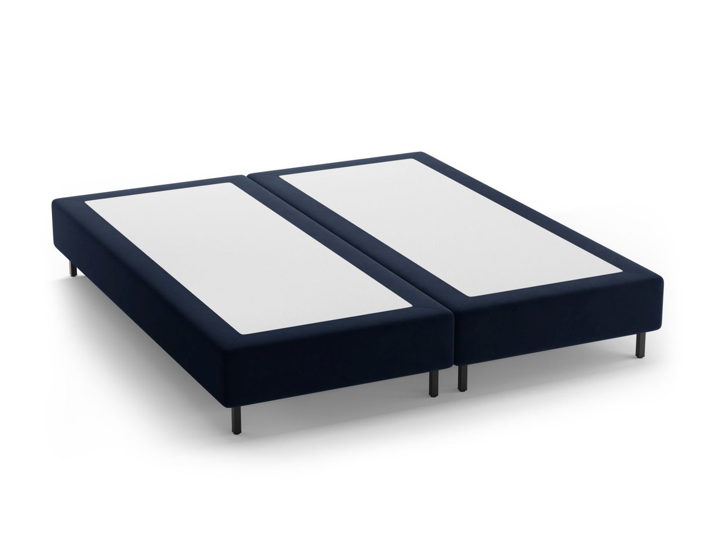 Bettgestell Samt Beige Whale — Dark Blue / Black Metal