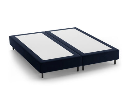 Bettgestell Samt Beige Whale — Dark Blue / Black Metal