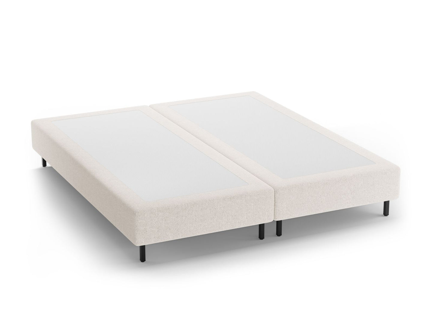Bettgestell Chenille Anthrazit Whale — Light Beige / Black Metal
