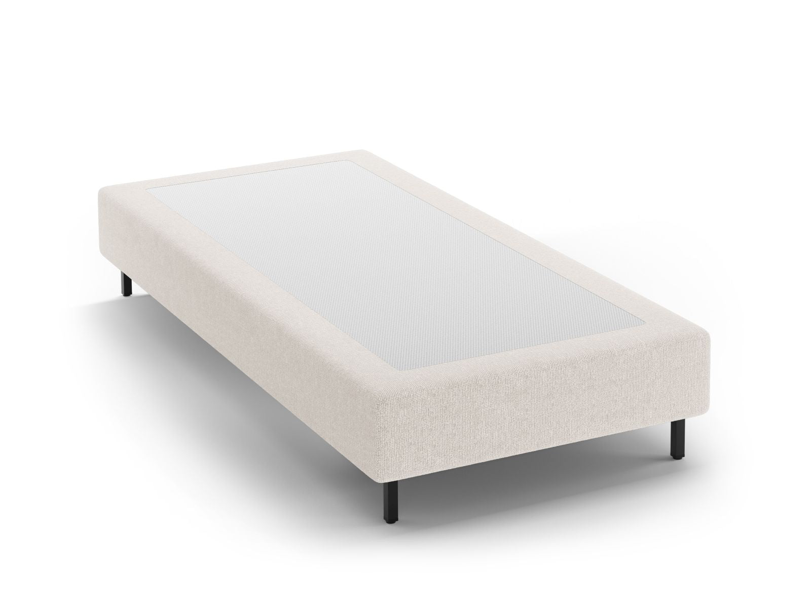 Whale Bed Base — Light Beige / Black Metal