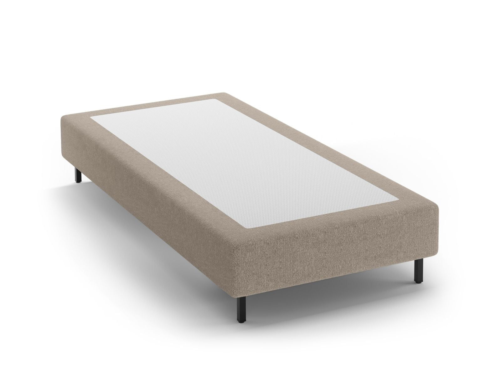 Whale Bed Base — Dark Beige / Black Metal