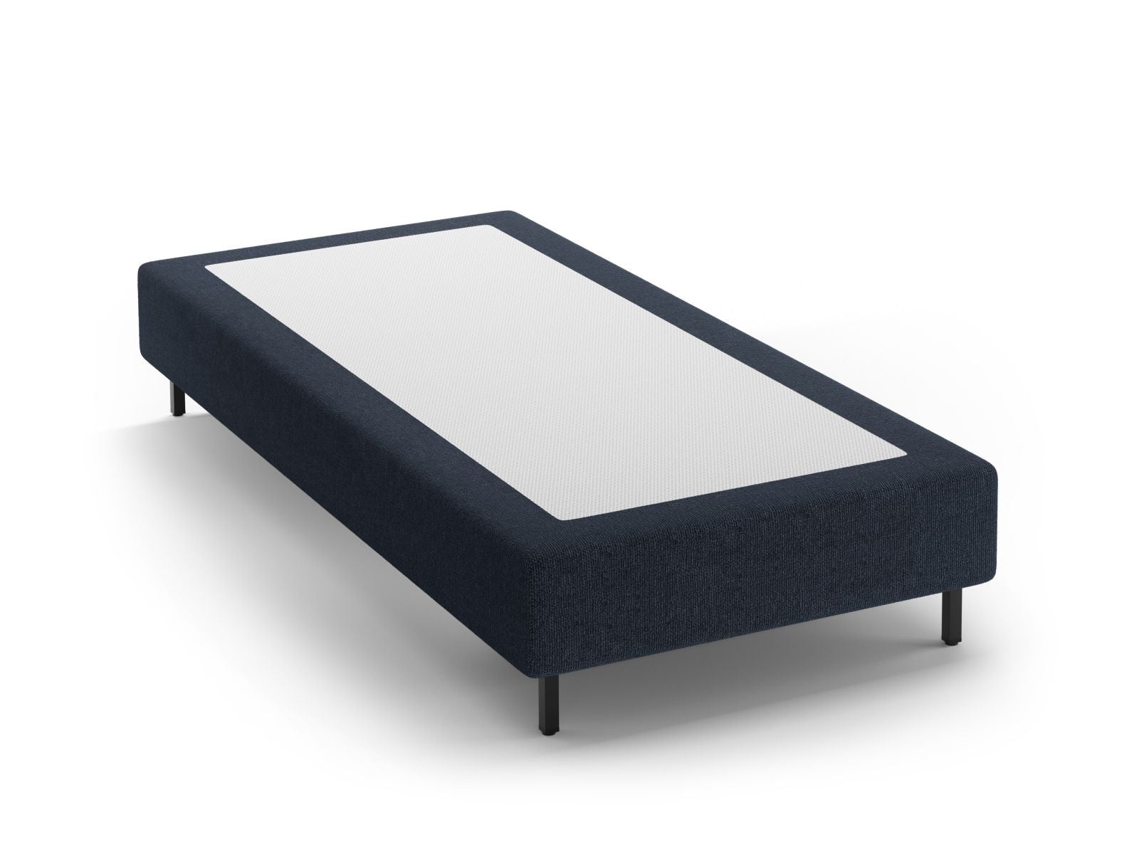 Whale Bed Base — Navy Blue / Black Metal