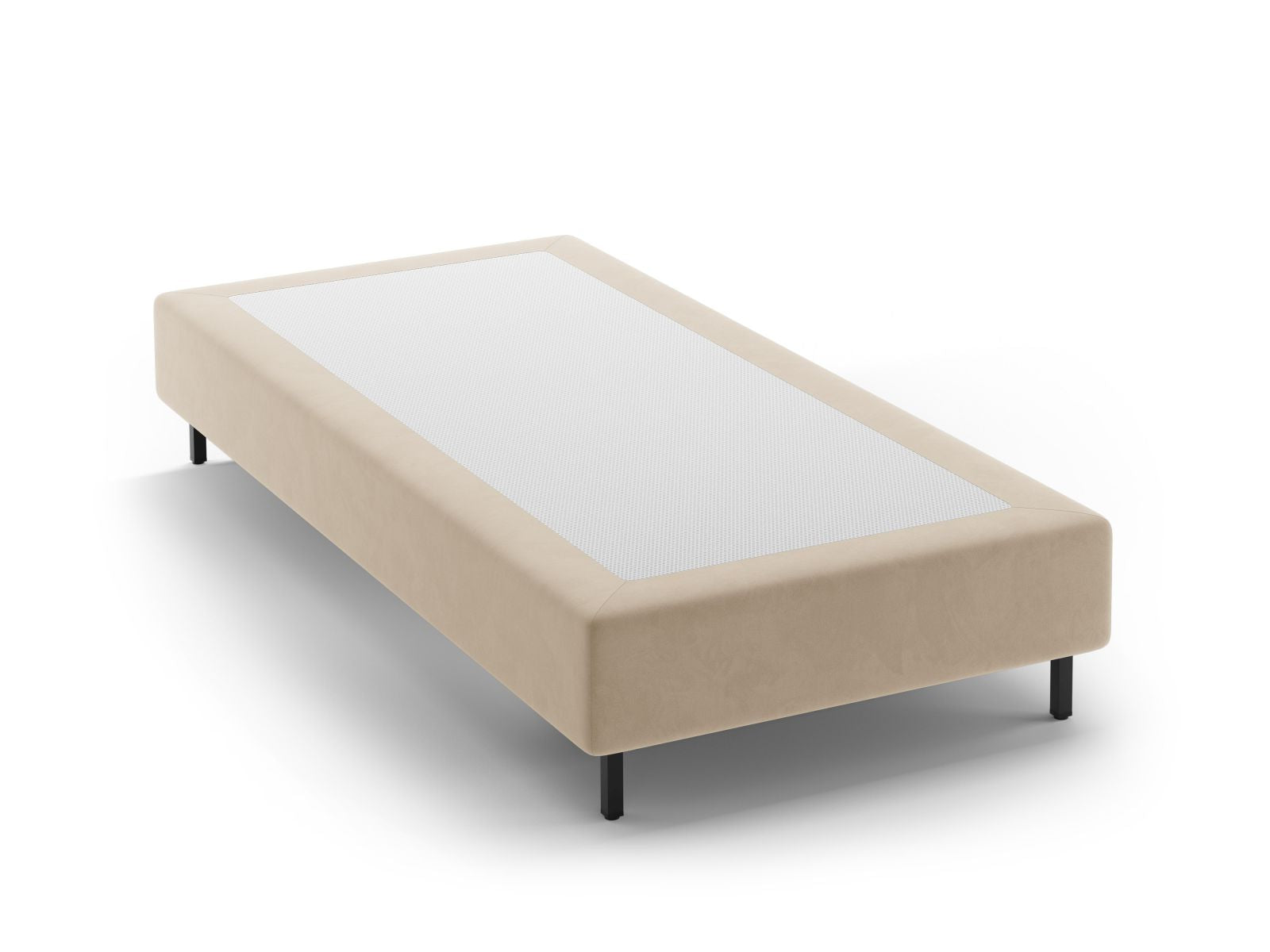 Whale Velvet Bed Base — Nude / Black Metal