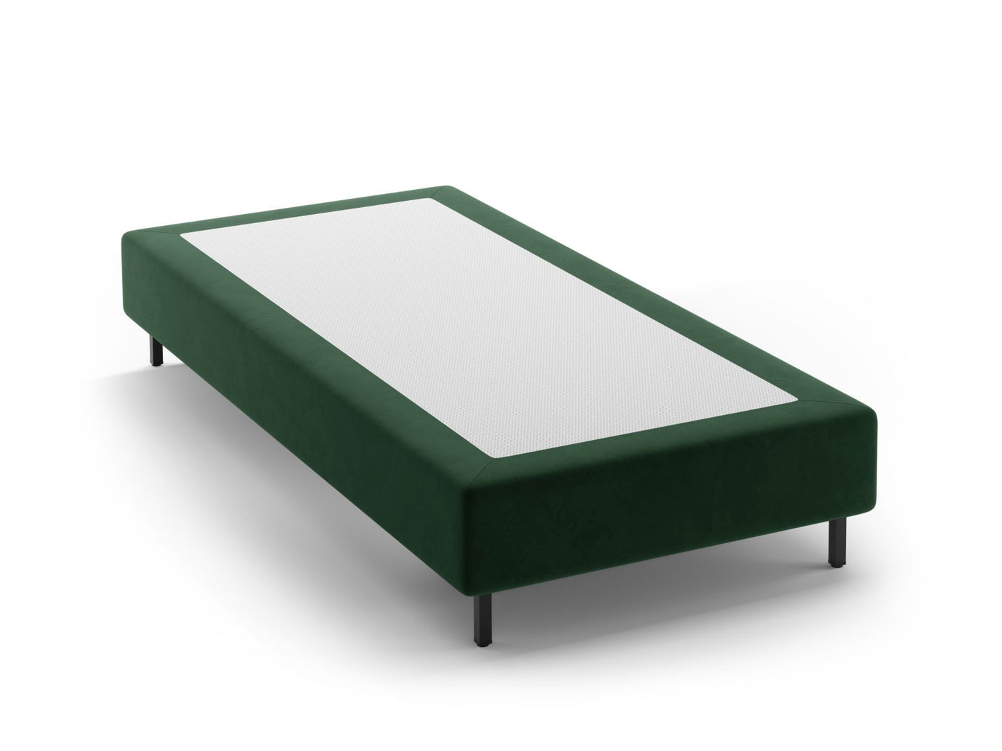 Bettgestell Samt Beige Whale — Green / Black Metal