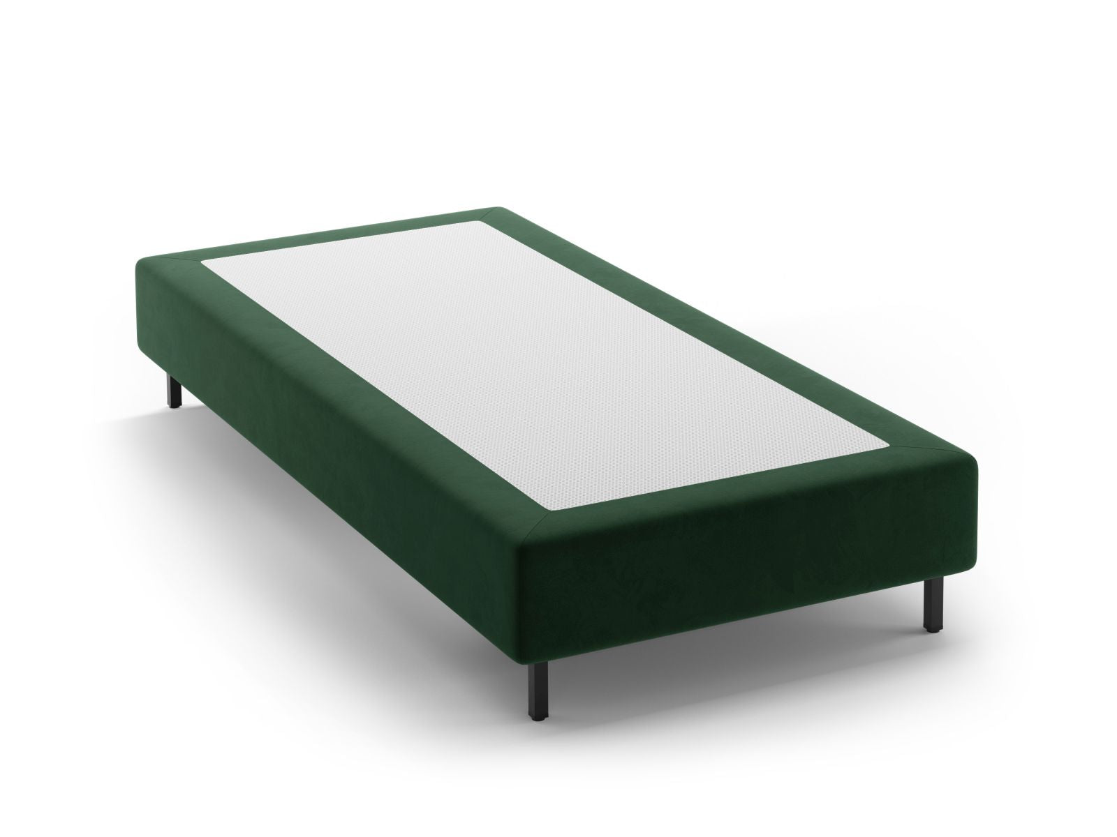 Whale Velvet Bed Base — Green / Black Metal