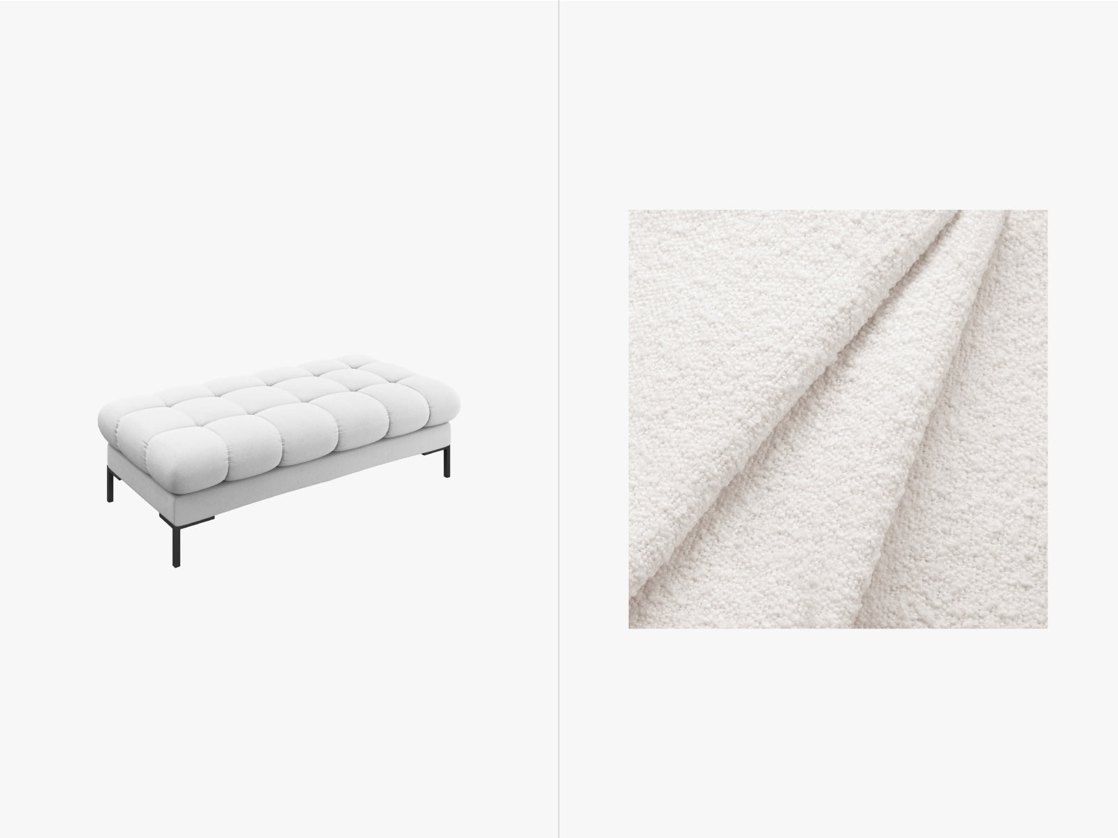 Mamaia Bench, 2 Seats, 133x62 cm — White