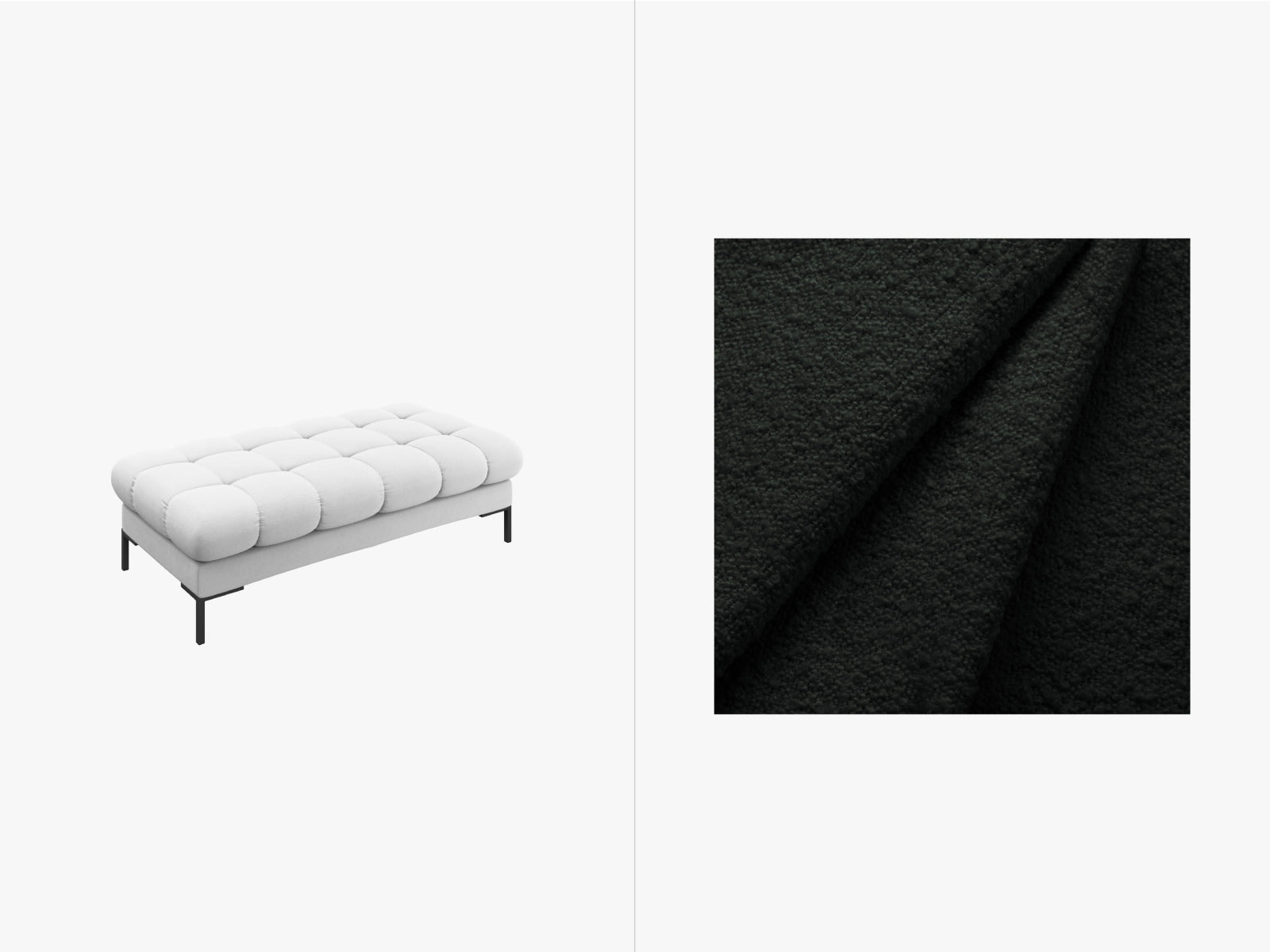 Mamaia Bench, 2 Seats, 133x62 cm — Black