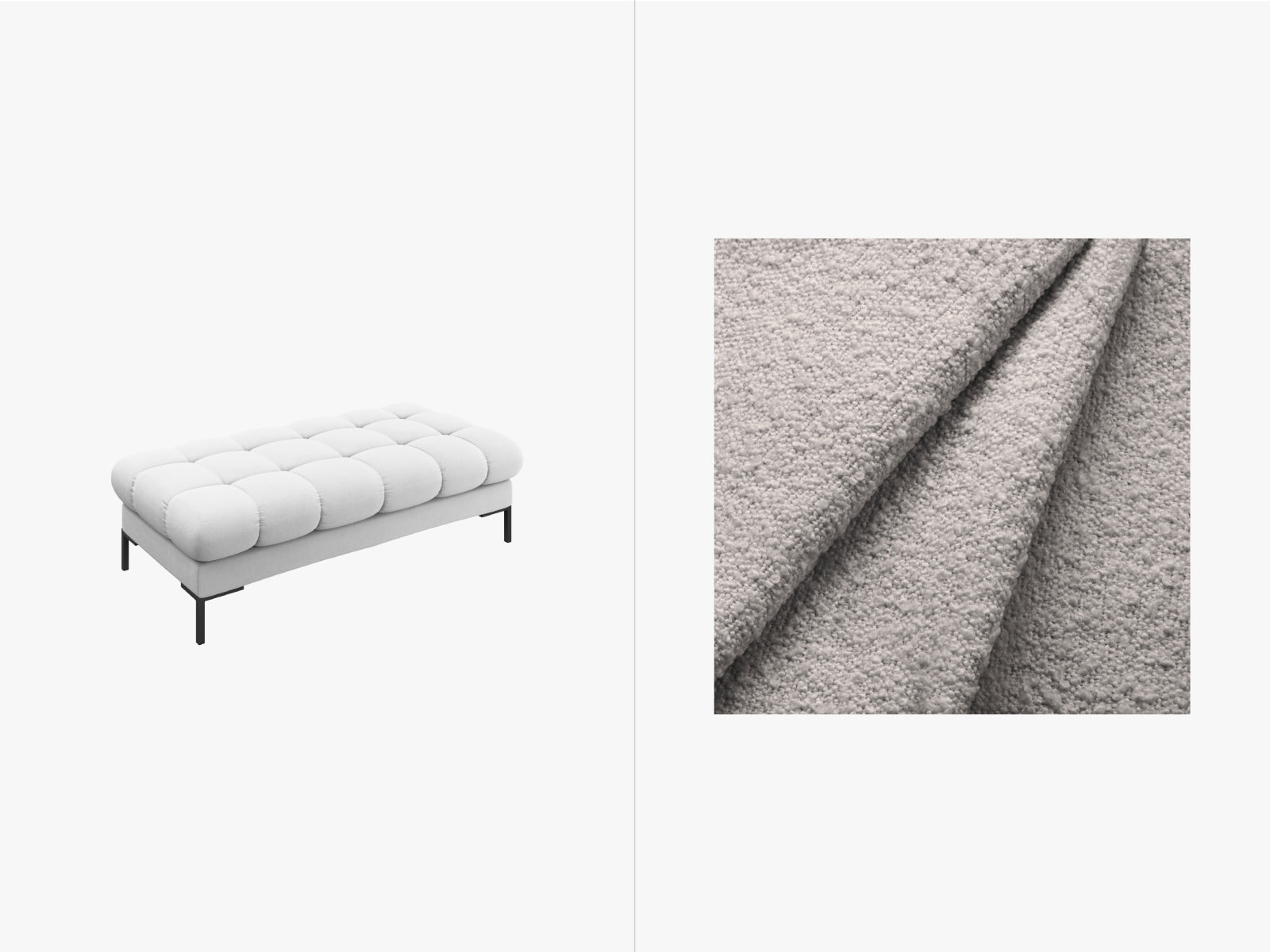 Mamaia Bench, 2 Seats, 133x62 cm — Light Grey